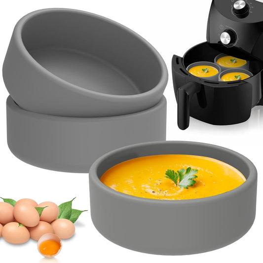 Skiennix Silicone Air Fryer Egg Mold - 3 Pcs Reusable Nonstick Poached Cups | BPA Free & Dishwasher Safe