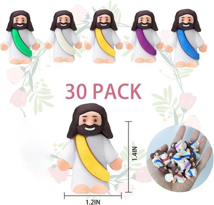 AKFAHOIF Mini Jesus Figures - Set of 30 Tiny Action Figures for Easter Egg Stuffers & Religious Gifts
