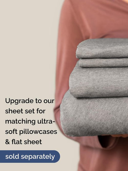 Extra Deep Split King Fitted Sheet - Hotel Luxury Single Fitted Sheet Only - Easily Fits 18 to 24 inch Mattress - Ultra Soft, Wrinkle Free w/Extra Deep Pockets - Breathable & Comfy - Heathered Grey