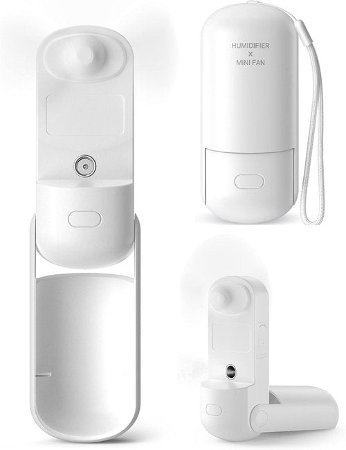 HonHey Portable Handheld Misting Fan - 1500mAh Rechargeable Water Spray Fan | 90° Rotatable, Ideal for Home & Travel