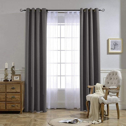 NICETOWN Gray Blackout Curtains - 84-Inch Thermal Drapes for Room Darkening | 2 Panels (W52 x L84)