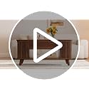 Mid Century Modern Lift Top Coffee Table Brown - Wooden Fluted Storage