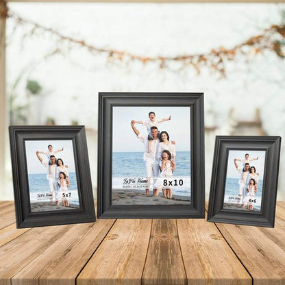 LaVie Home 5x7 Picture Frames (1 Pack, Black) Rustic Photo Frame Set with High Definition Glass for Wall Mount & Table Top Display