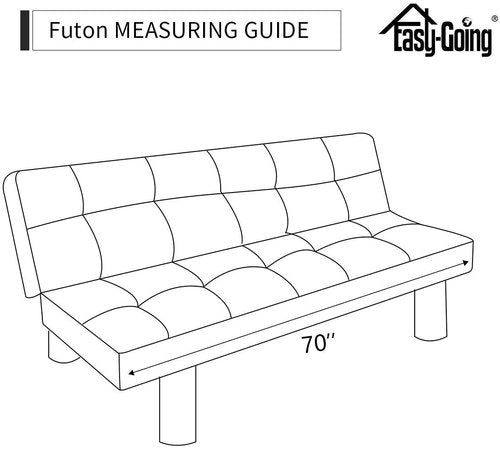 Easy-Going Futon Slipcover - Reversible Sofa Cover, Armless, Water Resistant - Protects Furniture from Pets & Kids (Navy/Ivory)