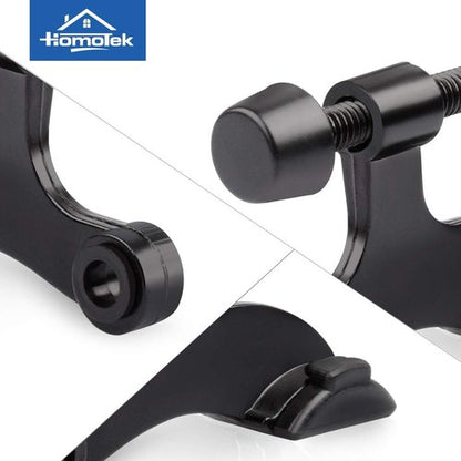 HOMOTEK Heavy Duty Adjustable Door Stopper - 2 Pack Black Hinge Pin Design | 2-1/2"x1-3/4" with Rubber Bumpers