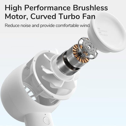 JISULIFE Mini Portable Bladeless Fan - Powerful 5-Speed Turbo Design | USB Rechargeable, 16Hrs Cooling Time, Ideal for Travel & Gifts