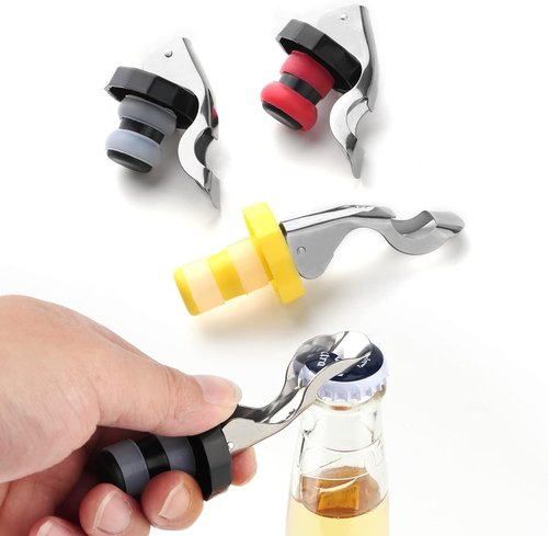 6pcs Reusable Wine Stoppers, Silicone Vacuum Bottle Stopper,Expanding Manual Beverage Bottle Stopper,Wine Bottle Airtight Seal Cork