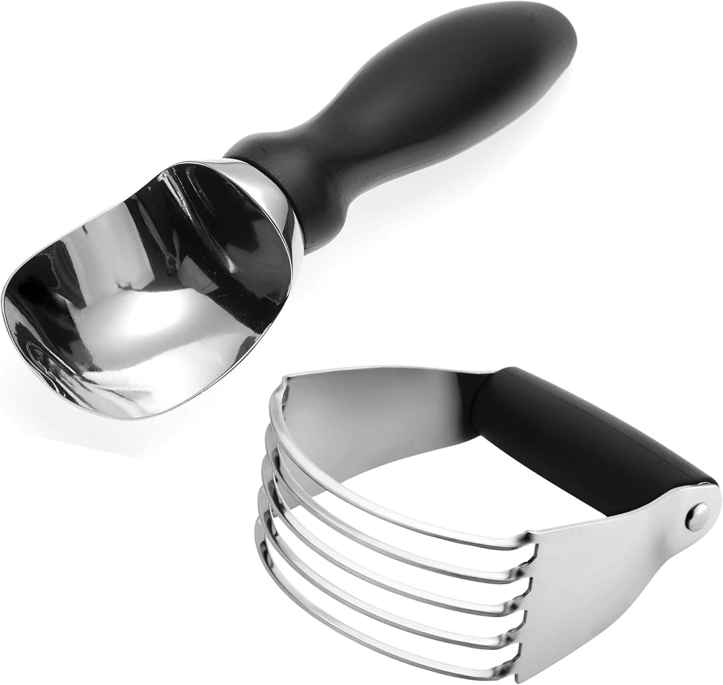 Spring Chef Premium Ice Cream Scoop & Dough Blender Set - Professional Quality - Black