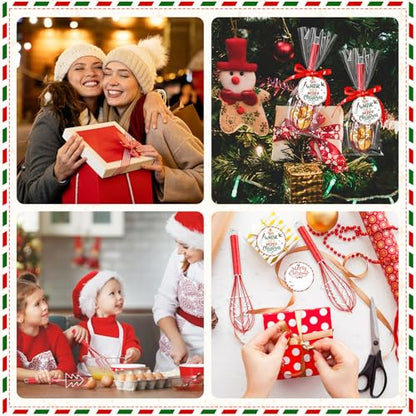 Christmas Gift Set of Silicone Wire Whisks with Cards Ribbons & Bags - 6 Sets