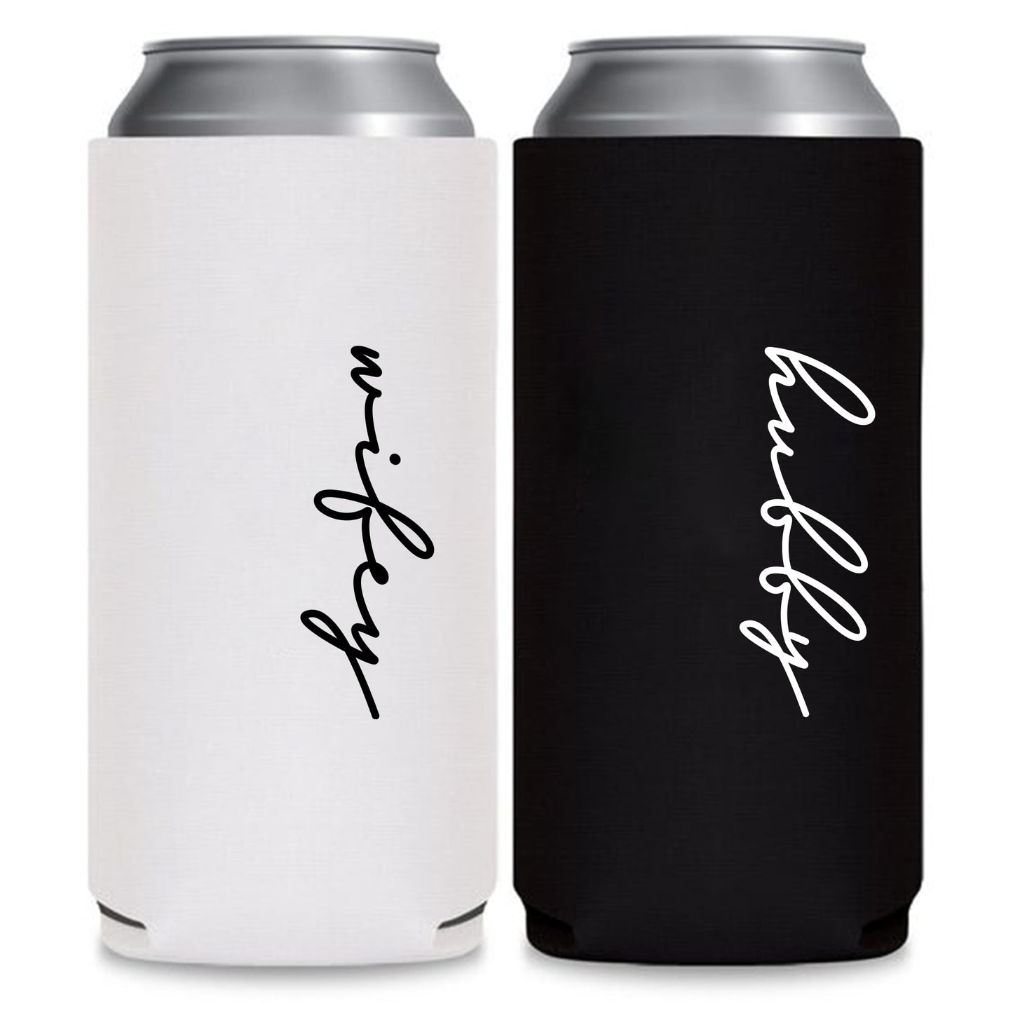 GroomBrideGifts Honeymoon Essentials Gifts - Hubby and Wifye Novelty Can Cooler.