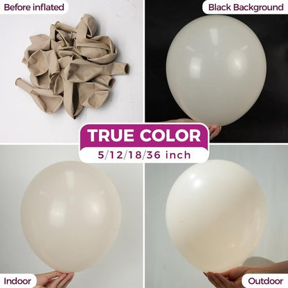 Bezente White Sand Latex Party Balloons - 150 Pack 5-Inch Matte Helium Balloons for Celebrations