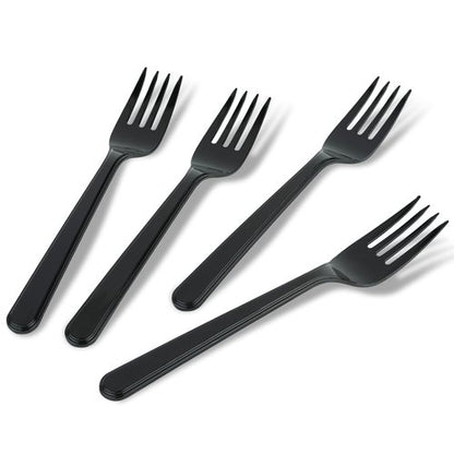 PlasticPro 200 Pack Heavy Weight Plastic Forks Black Disposable Forks Plastic Cutlery Set