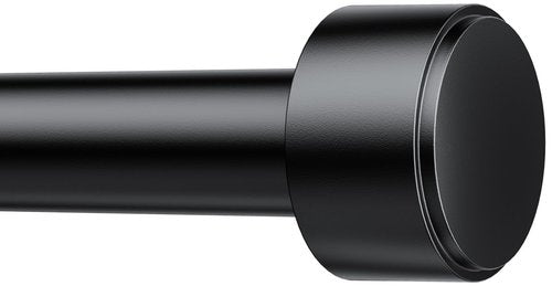 Curtain Rods for Windows 32-96 Inch, 1 Inch Adjustable Black Curtain Rod Set with Brackets, Easy Install