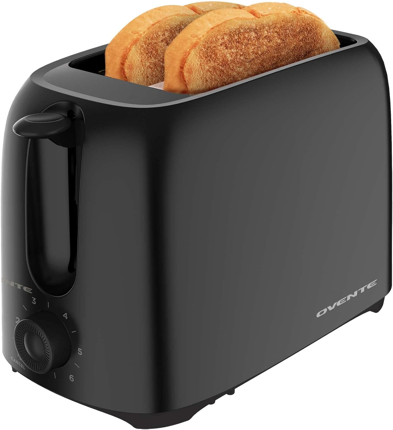 OVENTE Electric Toaster - 6-Shade Browning Selector, Compact Design, Removable Crumb Tray, 700W Power