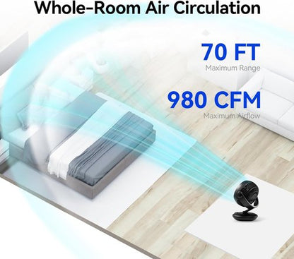 **Ultra Quiet 10-Inch Desk Fan by [Brand Name] - Remote Control, 8-Speed Oscillation & 9-Hour Timer**