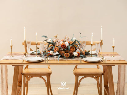 Vitalizart Cheesecloth Table Runner - 10ft Boho Rustic Light Nude for Weddings & Fall Decor | 120 Inches