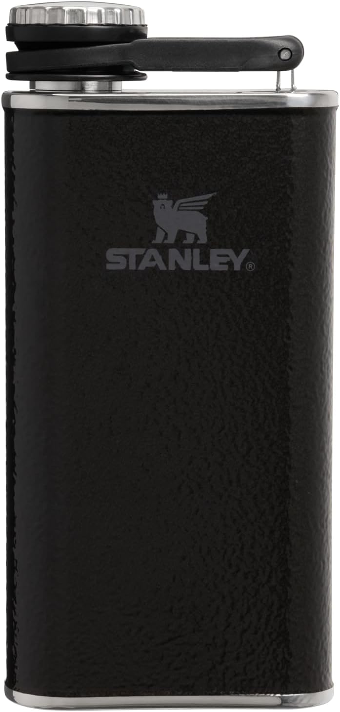 Stanley Classic Wide Mouth Flask - 8 oz Leakproof Insulated Hip Flask | BPA-Free Hammertone Black
