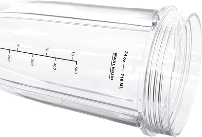 Ninja Replacement Blender Cups - 24 Oz with Lids | 2-Pack for Auto iQ Models BL480, BL482, BL642, BL682
