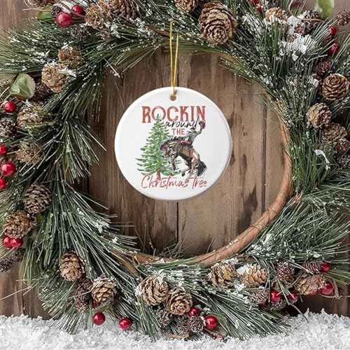 Cowboy Christmas Ornaments - Western Holiday Decor for Tree - Social Work4