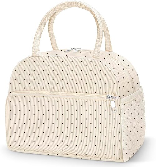 Coobiiya Lunch Bag - Insulated, Leakproof Corduroy Tote for Men & Women | Large Capacity, Cute Design