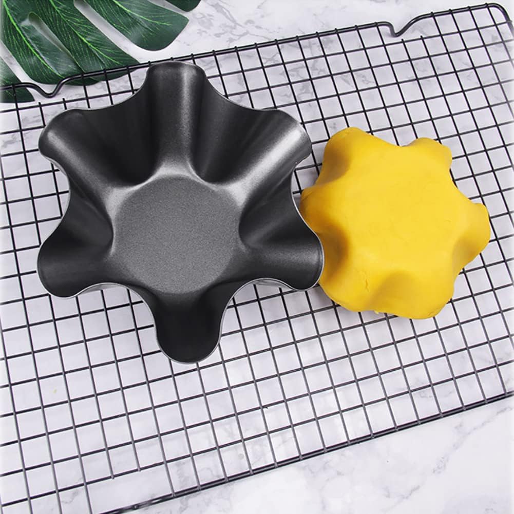 Skiennix Non-Stick Baking Bowls - Tortilla Bowl Maker & Salad Pan Set | Carbon Steel, Black, 2 Pcs