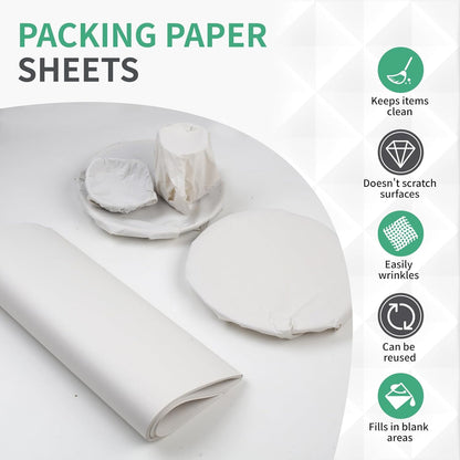 Packing Paper Sheets - 14" x 22" Newsprint for Moving & Shipping | 52 Sheets for Fragile Item Protection
