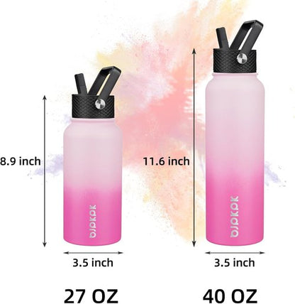 BJPKPK 40oz Stainless Steel Insulated Water Bottle - BPA Free, Leakproof Thermos for Sports & Gym, Sakura
