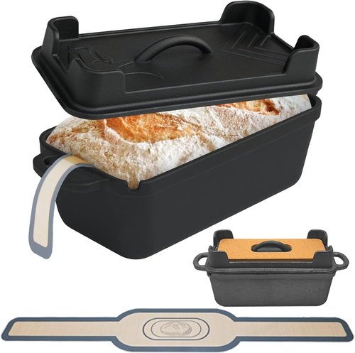 Cast Iron Combo Cooker by [Brand Name] - 2.5QT Pre-Seasoned Dutch Oven & Grill Pan | Versatile Skillet for Baking & Searing