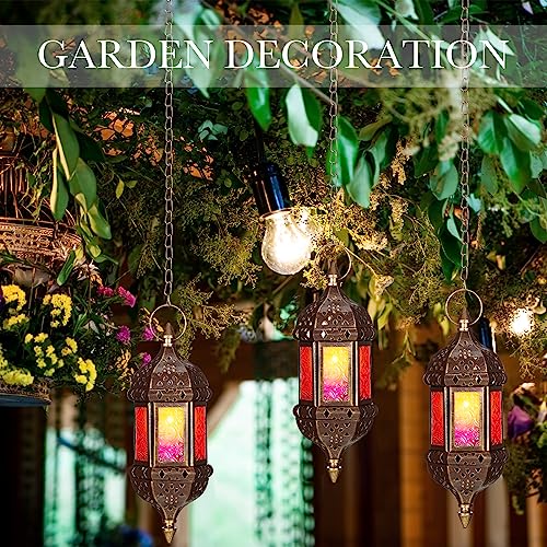 12 Pack Moroccan Hexagon Candle Lantern Holders Hanging Decor for Indoor Outdoor