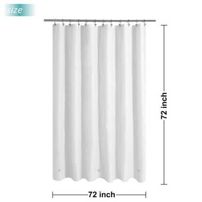 Mrs Awesome White Shower Curtain Liner with 3 Magnets, 72x72 Premium Flexible Sturdy Plastic Shower Curtain for Bathroom Lightweight & Waterproof, White