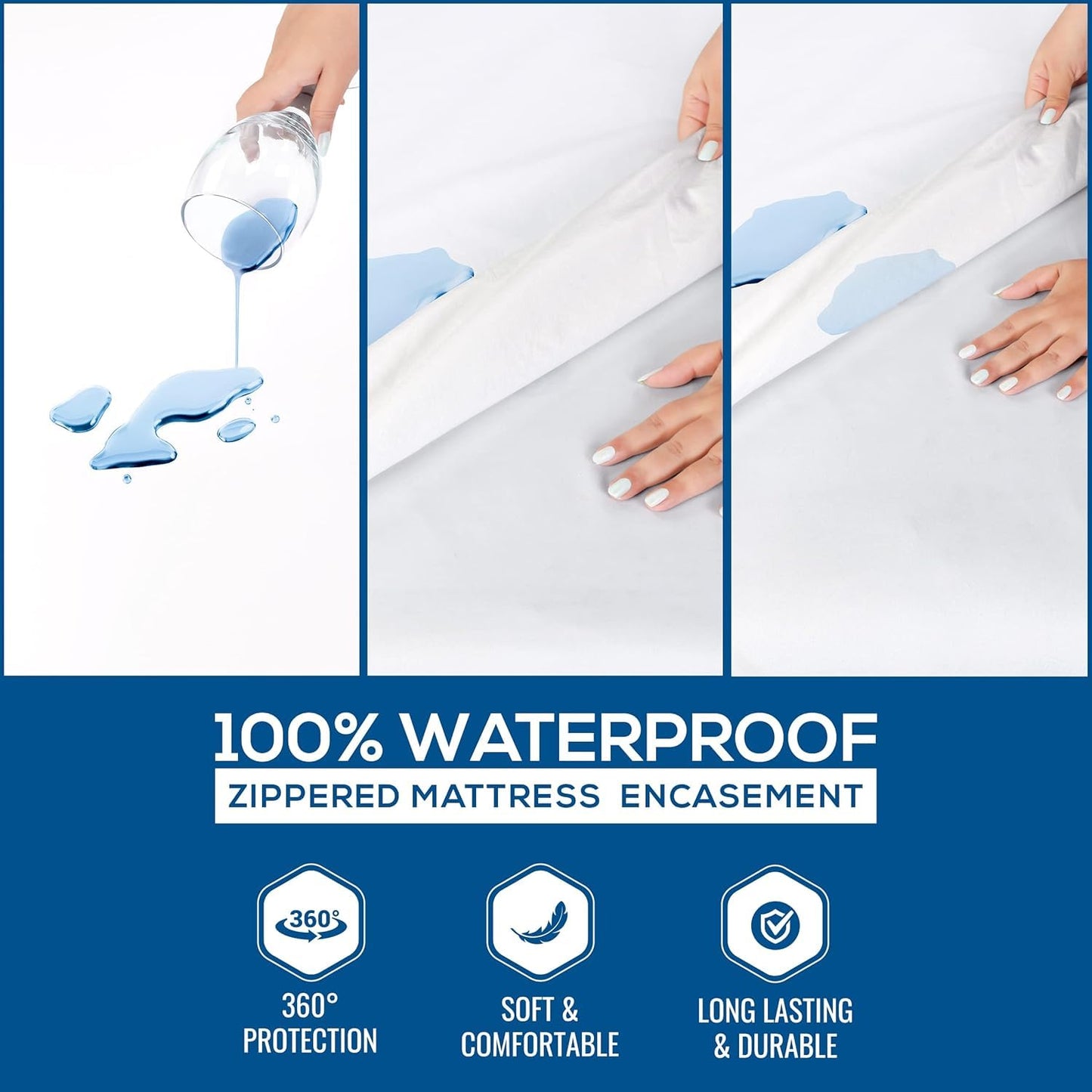 Utopia Bedding Waterproof Mattress Protector Crib Size (Pack of 10), Zippered Mattress Encasement Bed Bug and Dust Mite Proof, Absorbent Six-Sided Mattress Cover