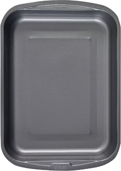 Goodcook Everyday Nonstick Roast Pan - Metal Utensil-Safe & Easy Clean | 11.5x15.5-Inch, Silver