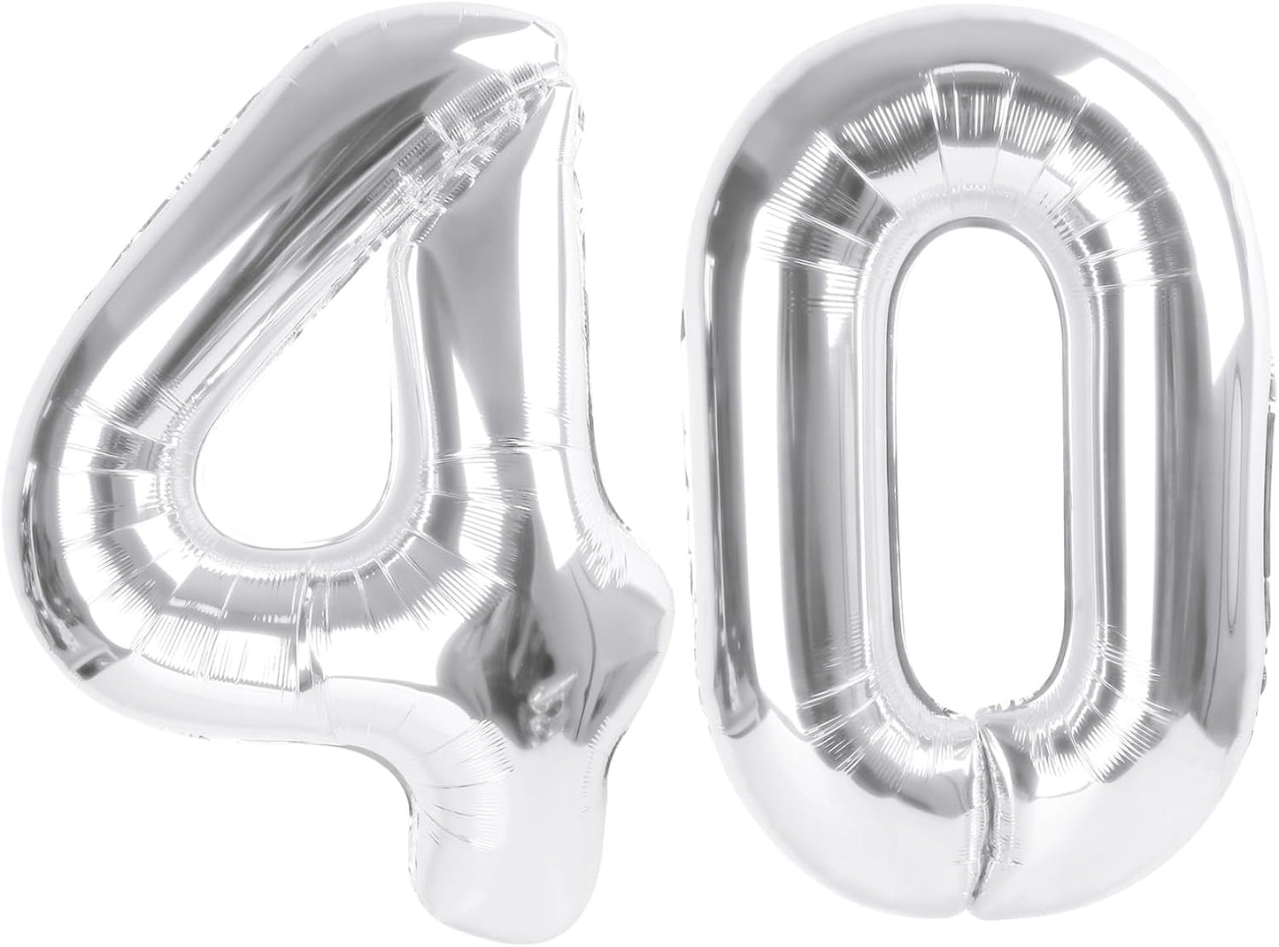 Skiennix 40-Inch Silver Number Balloon - Glamorous 40th Birthday Party Decoration for Men & Women