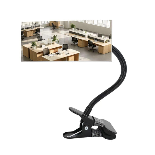 Skiennix Clip-On Security Mirror - Convex Desk Rear View Mirror with Flexible Gooseneck | 6.69"x2.95" Frameless