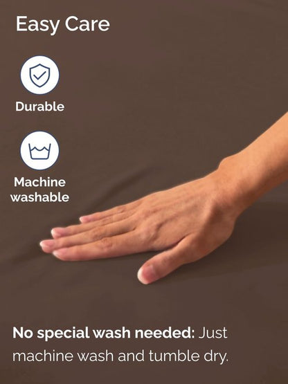 Extra Deep Split King Fitted Sheet - Hotel Luxury Single Fitted Sheet Only - Easily Fits 18 inch to 24 inch Mattress - Ultra Soft, Wrinkle & Fade Free w/Extra Deep Pocket - Breathable & Comfy - Brown