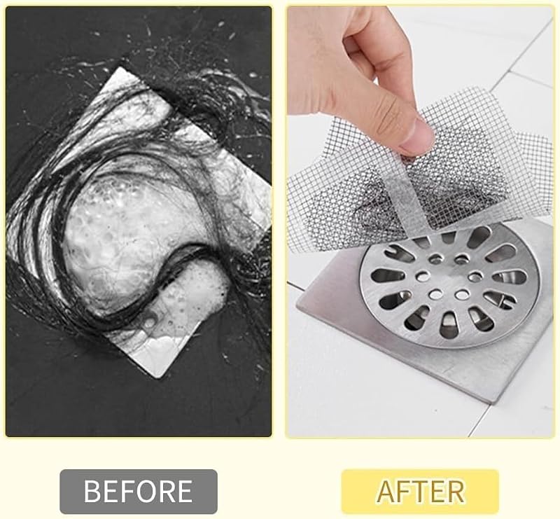 10 Pack Square Disposable Shower Drain Covers Hair Catcher - Prevent Clogs