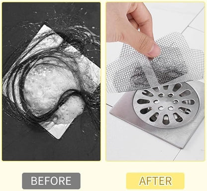 10 Pack Square Disposable Shower Drain Covers Hair Catcher - Prevent Clogs