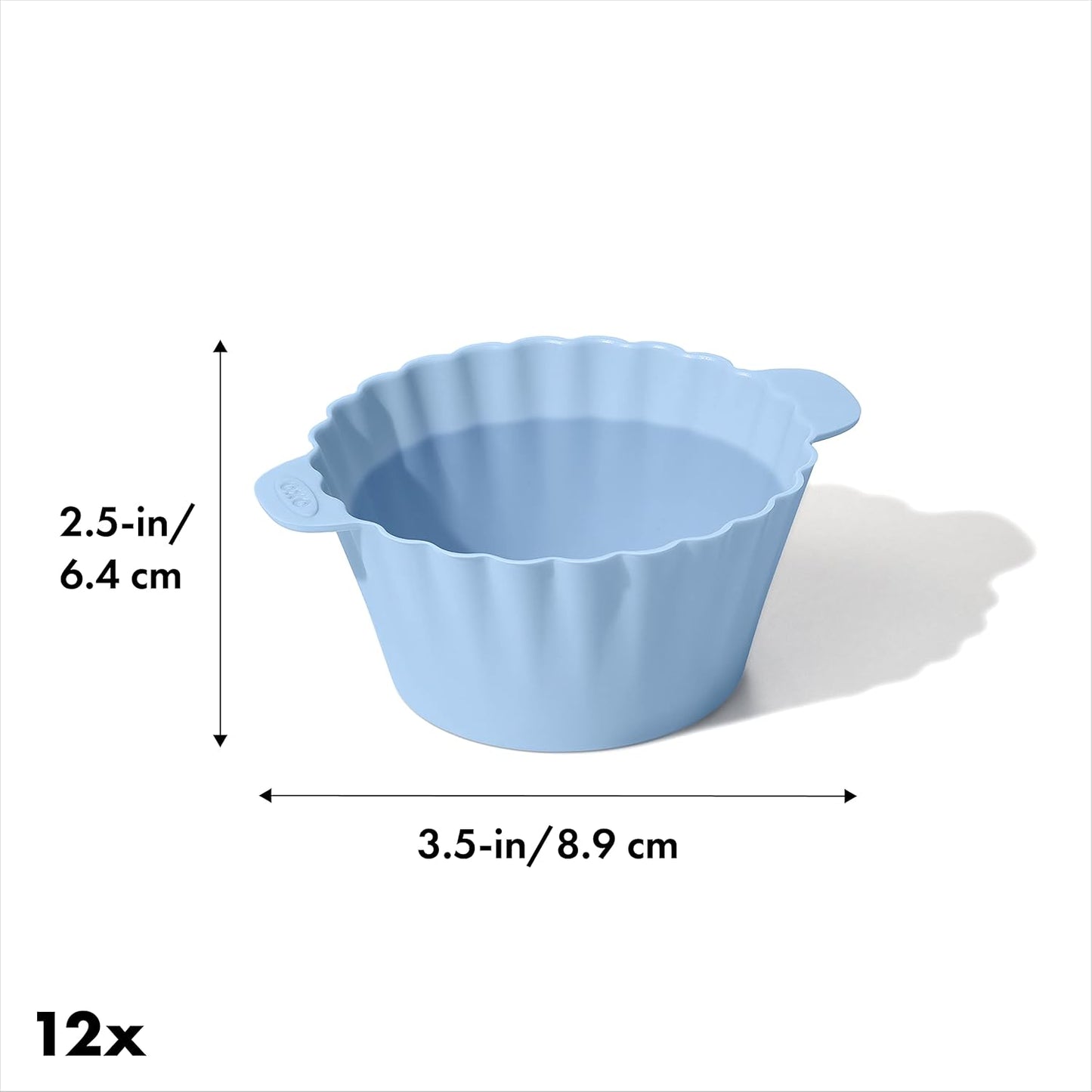 OXO Good Grips Silicone Baking Cups - Reusable, Non-Stick, BPA-Free | 12 Pack for Muffins & Cupcakes