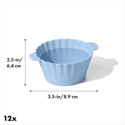OXO Good Grips Silicone Baking Cups - Reusable, Non-Stick, BPA-Free | 12 Pack for Muffins & Cupcakes