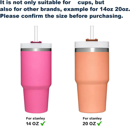 Stanley Replacement Straw - 6 Pack Reusable Straws with Cleaning Brush | Clear, Dishwasher Safe for 14 oz & 20 oz Tumblers