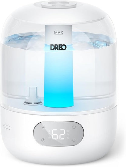 DREO Ultrasonic Humidifier - 3L Top Fill, 30H Quiet Runtime & Humidity Sensor | Ideal for Bedroom & Nursery