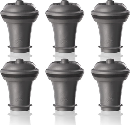 Vacu Vin Wine Saver Vacuum Stoppers – Set of 6 – Gray – Airtight Seal for Opened Bottles – Preserves Wine Freshness Up to 10 Days – Reusable & Dishwasher Safe – For Wine Saver Pump