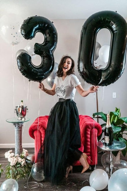 Black Number 0 Balloon - 40 Inch Birthday Decoration for Milestone Celebrations | Party Supplies