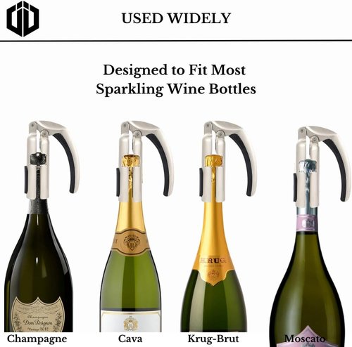 Imbibe & Indulge - Champagne Opener Tool - Zinc Alloy Champagne Opener with Non-Slip Handle and Easy Lever-Action - Champagne Accessories, Champagne Bottle Opener, Sparkling Wine Accessories Metal