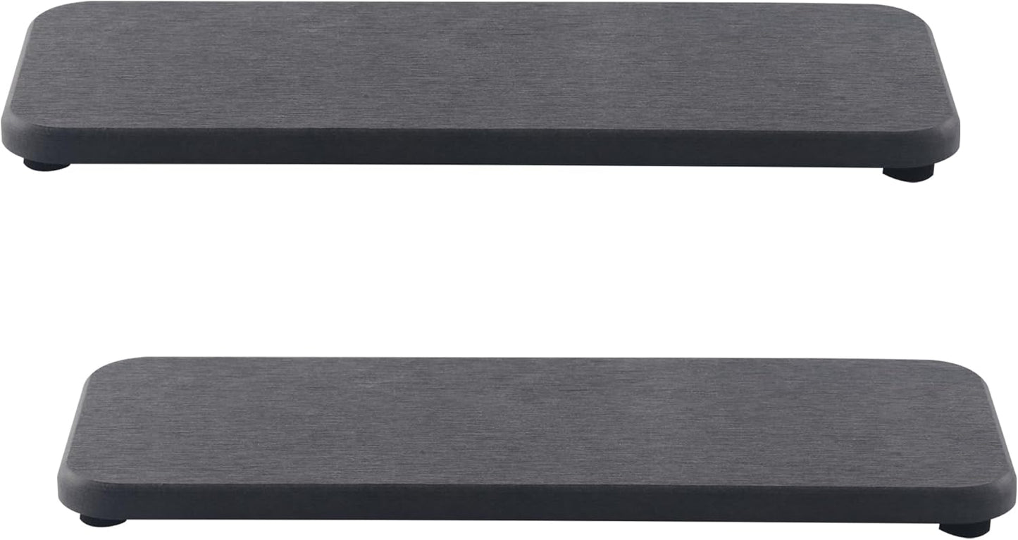 NiuYichee Water Absorbing Stone Trays - Modern Diatomite Soap Dish for Kitchen & Bathroom | 3.54" W x 9" L, Dark Gray