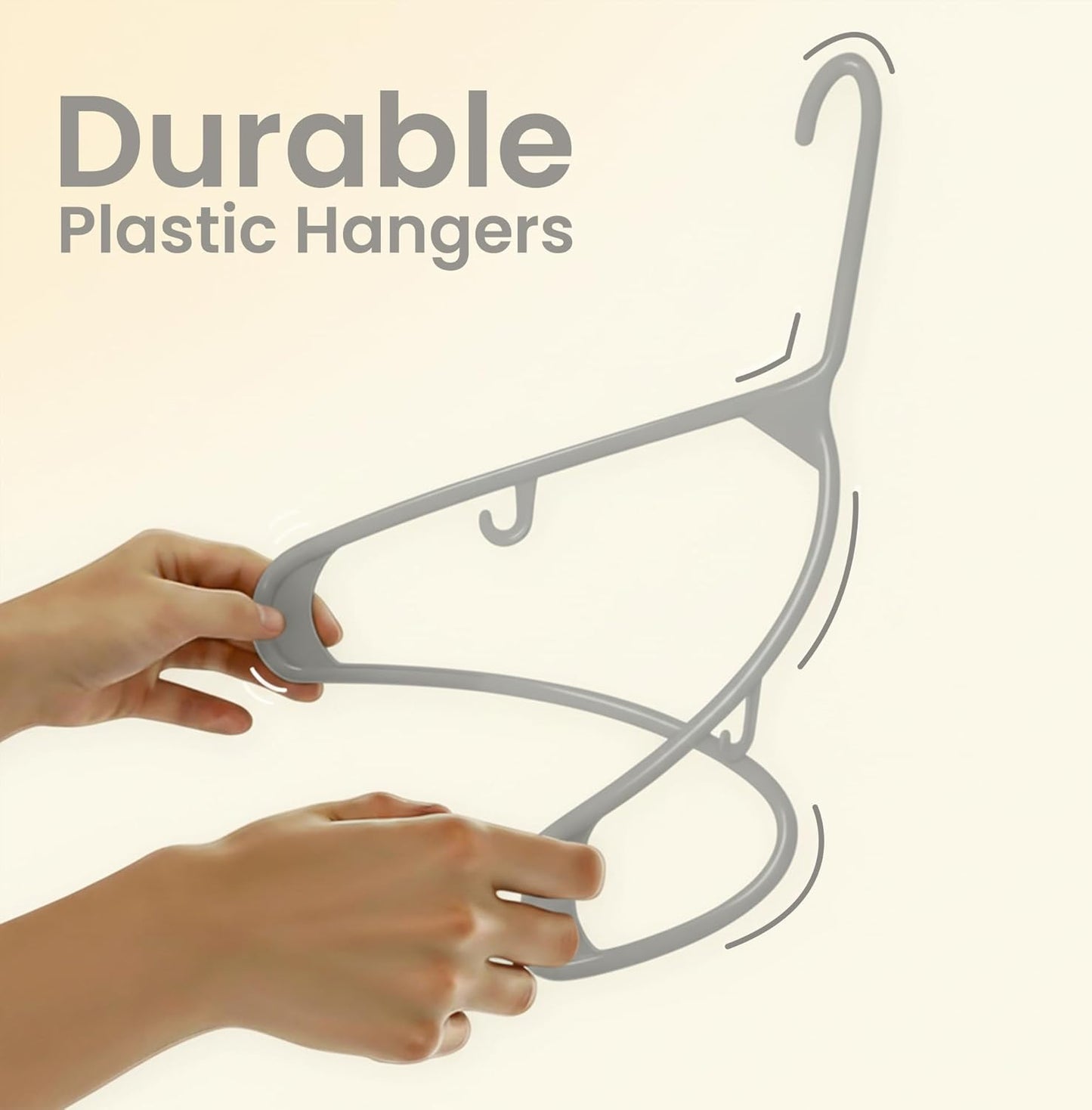Utopia Home Plastic Hangers - Durable Space-Saving Closet Organizers - 20 Pack in Grey for Shirts, Pants & Coats