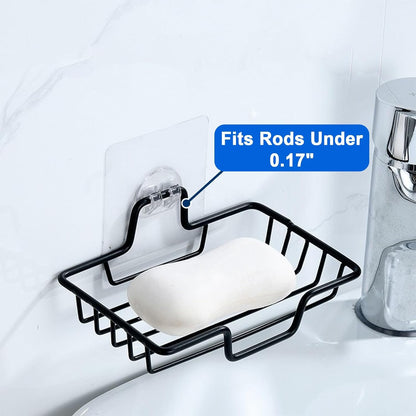 Skiennix Shower Caddy Adhesive Hooks - Strong No-Drill Replacement for Bathroom & Kitchen | 4 Packs