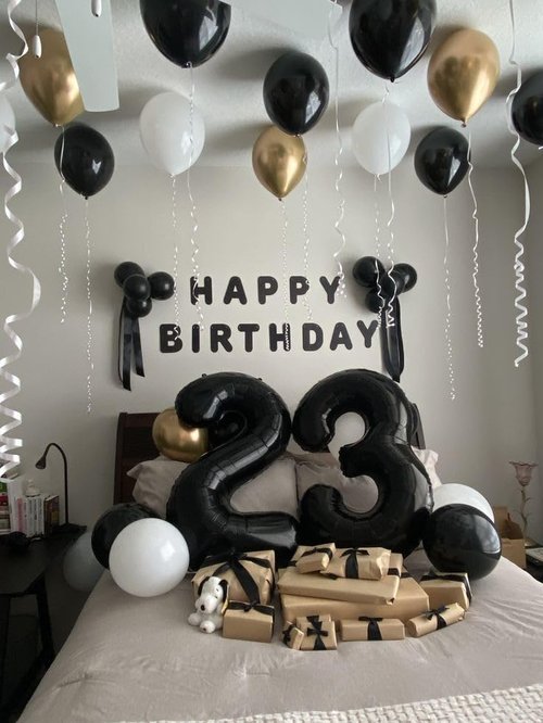 Happy 26th Birthday Balloon - Large 40-Inch Black Foil Number 26 for Men & Women Celebrations
