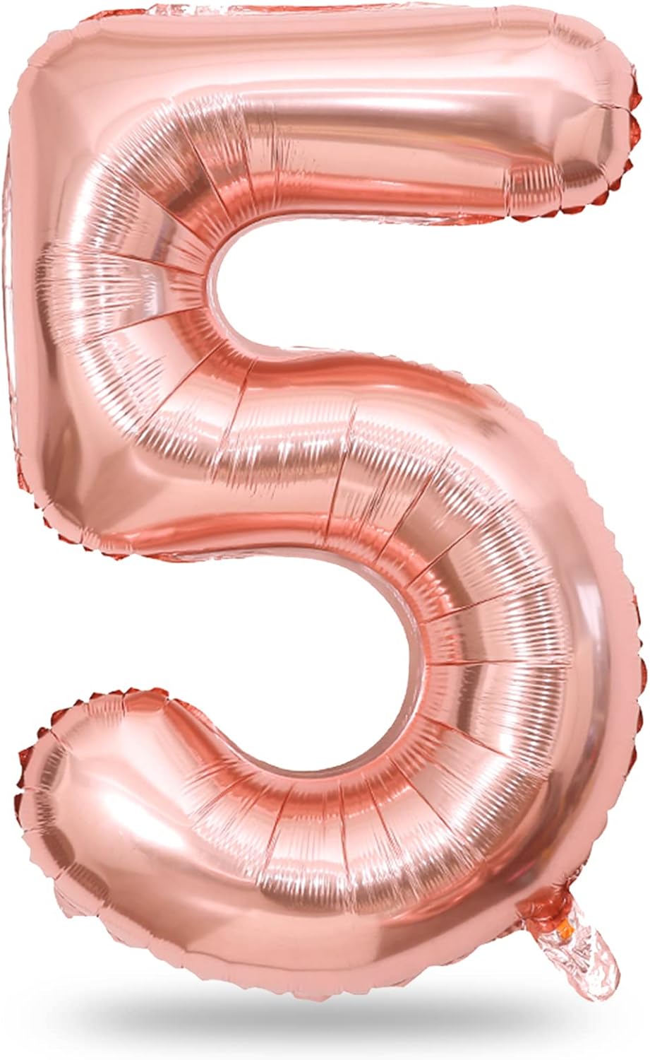 Regine Switzerland 40 Inch Rose Gold Number 5 Balloons - Self-Inflating Foil Mylar for Birthday Celebrations