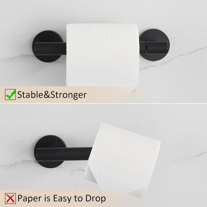 BGL Toilet Paper Holder - Matte Black Wall-Mounted SUS 304 Stainless Steel | Pivoting Double Post Design